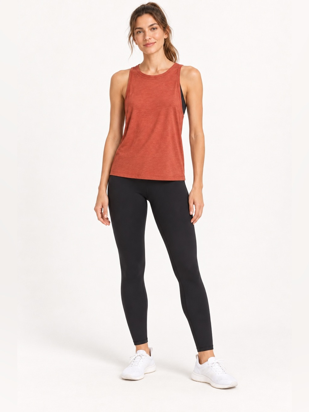 Madewell MWL Women’s Medium Rust Slub Athletic Workout Muscle Tank Top